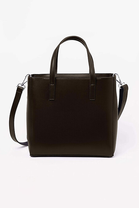 Torebka damska wykonana z ekoskóry, kolor czekoladowy - #4008120