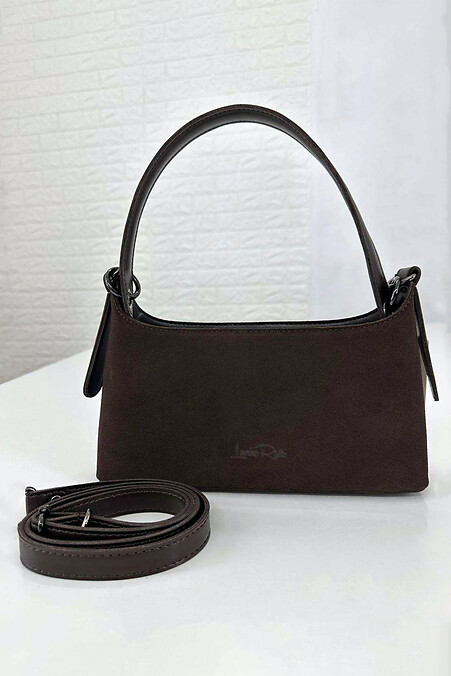 Damska zamszowa torebka w kolorze czarnym - #4008121