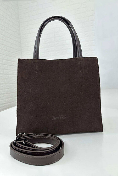 Damska zamszowa torebka w kolorze czekoladowym - #4008123