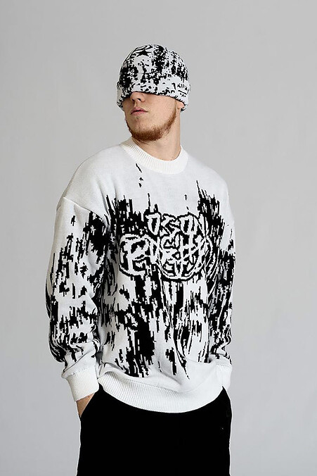 Męski sweter oversize Glitch - #8043270