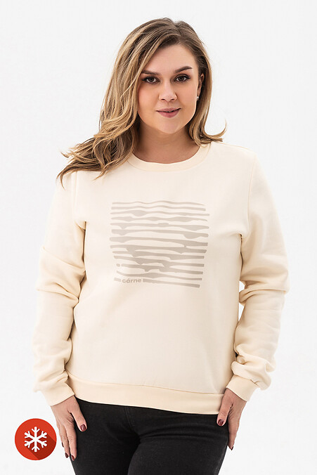 Ocieplana bluza TODEY Striped Heart beżowa - #9001408