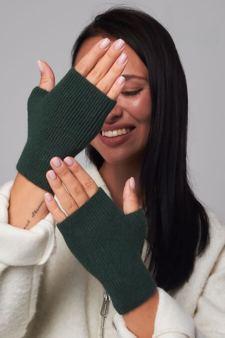 Rękawiczki damskie M-14 w kolorze zielonym - #4496442