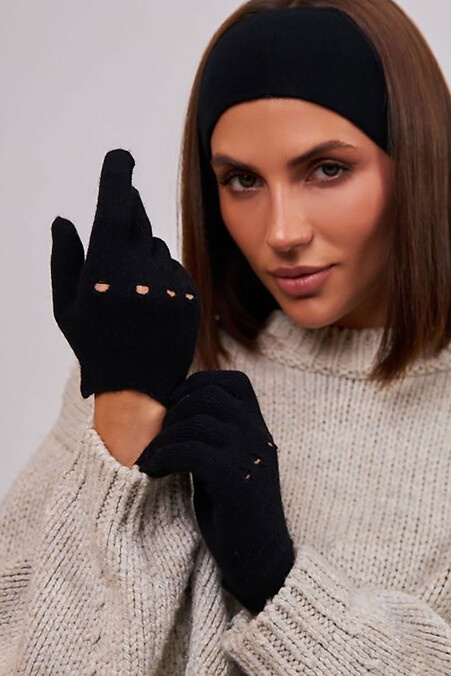 Damskie rękawiczki dotykowe Missy ART czarne. Rękawiczki. Kolor: czarny. #4496450