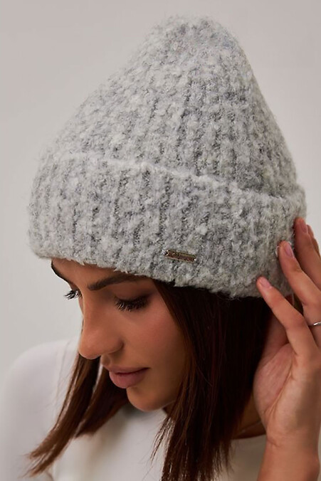 Damska czapka bouffant w kolorze jasnoszarym - #4496515