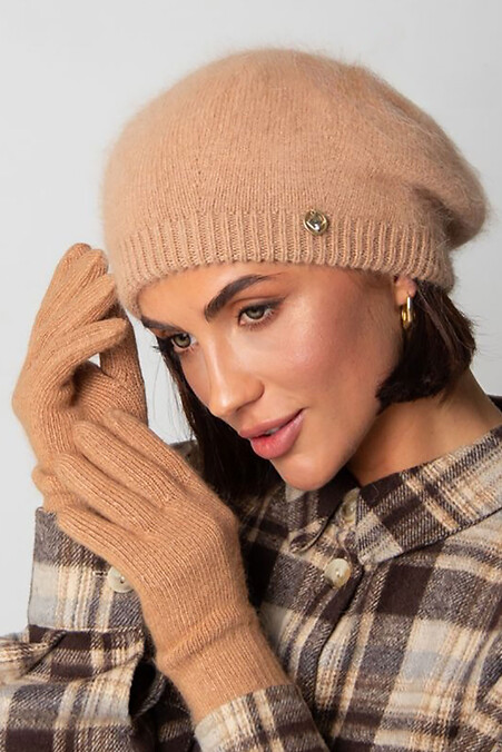 Damskie rękawiczki wełniane, irys - #4496534