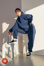 Damski ocieplany dres KAMALA w kolorze granatowym – bluza z kapturem i spodnie dresowe Garne 3041001 zdjęcie №2