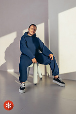 Damski ocieplany dres KAMALA w kolorze granatowym – bluza z kapturem i spodnie dresowe Garne 3041001 zdjęcie №7