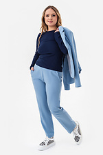 Damski longsleeve TUDAL w szeroki prążek, granatowy Garne 3043020 zdjęcie №6