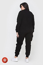 Damski ocieplany komplet OLESYA w kolorze czarnym – bluza z zamkiem i spodnie cargo Garne 3041021 zdjęcie №4