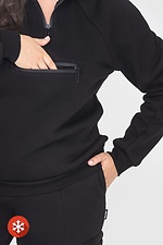 Damski ocieplany komplet OLESYA w kolorze czarnym – bluza z zamkiem i spodnie cargo Garne 3041021 zdjęcie №5