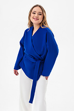 Modna damska marynarka LOTTE chabrowa, wiązana w talii Garne 3043027 zdjęcie №2
