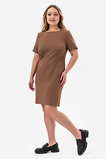 Elegancka klasyczna sukienka FIBI z tkaniny kostiumowej w kolorze kawowym Garne 3043031 zdjęcie №5