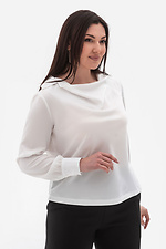 Elegancka bluzka damska MOOD biała z efektownym kołnierzem Garne 3043089 zdjęcie №2