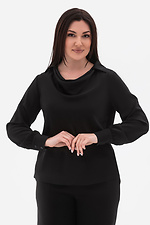 Elegancka bluzka damska MOOD czarna z efektownym kołnierzem Garne 3043092 zdjęcie №1