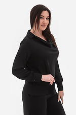 Elegancka bluzka damska MOOD czarna z efektownym kołnierzem Garne 3043092 zdjęcie №3
