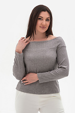 Elegancki damski longsleeve KELLI w kolorze szarym ze spadniętymi ramionami Garne 3043106 zdjęcie №4
