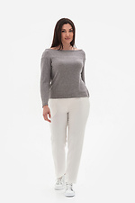 Elegancki damski longsleeve KELLI w kolorze szarym ze spadniętymi ramionami Garne 3043106 zdjęcie №5