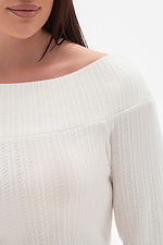 Elegancki damski longsleeve KELLI w kolorze białym ze spadniętymi ramionami Garne 3043108 zdjęcie №3