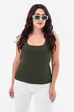 Modny bawełniany top damski PINAR w kolorze khaki w prążek na lato Garne 3043156 zdjęcie №1