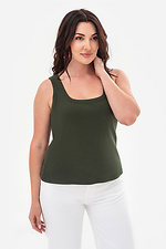 Modny bawełniany top damski PINAR w kolorze khaki w prążek na lato Garne 3043156 zdjęcie №3