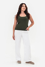 Modny bawełniany top damski PINAR w kolorze khaki w prążek na lato Garne 3043156 zdjęcie №4