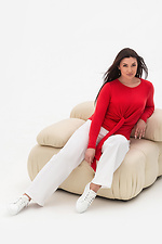 Czerwona elegancka koszulka damska z długim rękawem RICH Garne 3043168 zdjęcie №6