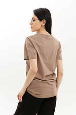 Beżowy t-shirt damski bawełniany basic LUXURY-W Garne 3040174 zdjęcie №4