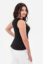 Elegancka czarna T-shirt damski w prążki ENEE Garne 3043195 zdjęcie №2