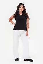 Elegancka czarna T-shirt damski w prążki ENEE Garne 3043195 zdjęcie №4