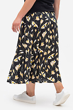 Letnia czarna spódnica DINA w kwiaty o długości midi Plus Size Garne 3043228 zdjęcie №4