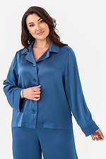 Granatowa koszula damska DREAM o kroju oversize Plus Size Garne 3043260 zdjęcie №3