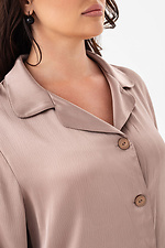 Brązowa koszula damska DREAM o kroju oversize Plus Size Garne 3043261 zdjęcie №4