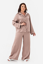 Brązowa koszula damska DREAM o kroju oversize Plus Size Garne 3043261 zdjęcie №5