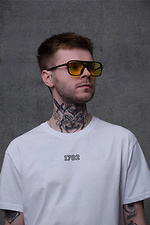 Męski T-shirt oversize z nadrukiem bez Ricka i Morty’ego, biały Without 8049264 zdjęcie №5