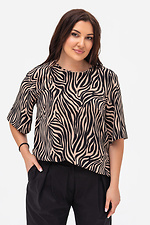Elegancka bluzka damska brązowa w zebrowy wzór MIRA Garne 3043276 zdjęcie №3