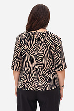 Elegancka bluzka damska brązowa w zebrowy wzór MIRA Garne 3043276 zdjęcie №5