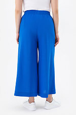Damskie eleganckie spodnie typu culottes w kolorze niebieskim z wiskozy z wysokim stanem i szerokimi nogawkami Garne 3042330 zdjęcie №5