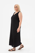 Czarny lniany luźny letni sukienka maxi bez rękawów dla kobiet Plus Size Garne 3042400 zdjęcie №2