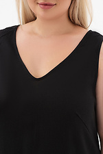 Czarny lniany luźny letni sukienka maxi bez rękawów dla kobiet Plus Size Garne 3042400 zdjęcie №4