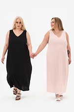 Czarny lniany luźny letni sukienka maxi bez rękawów dla kobiet Plus Size Garne 3042400 zdjęcie №5