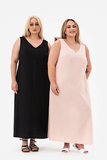 Czarny lniany luźny letni sukienka maxi bez rękawów dla kobiet Plus Size Garne 3042400 zdjęcie №7