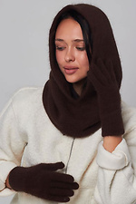 Damskie rękawiczki z angory w kolorze brązowym Garne 4496451 zdjęcie №2