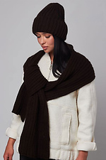 Damski szalik z dzianiny w kolorze czekoladowym Garne 4496466 zdjęcie №1