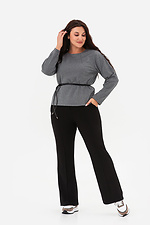 Elegancka damska bluza NERIA szara dzianinowa w drobną kratkę z ukrytym zamkiem Garne 3042480 zdjęcie №6