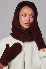 Bordowa czapka damska z bouclé Garne 4496483 zdjęcie №1