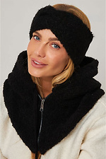 Damska czapka bouclé z metalowym zapięciem, czarna Garne 4496484 zdjęcie №3