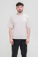 Męski bawełniany beżowy stylowy T-shirt LANI Garne 9001524 zdjęcie №1