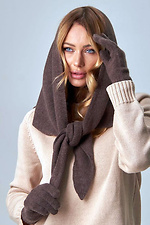 Wełniane rękawiczki damskie, mokka Garne 4496535 zdjęcie №2