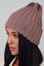 Ciepła czapka damska SAGO Lush w kolorze ciemnego pudru Garne 4496541 zdjęcie №1