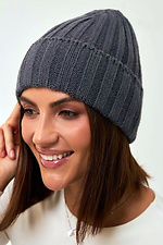 Damska grafitowa czapka wielosezonowa z klapą Garne 4496556 zdjęcie №1
